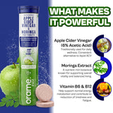 Orame Apple Cider Vinegar & Moringa Effervescent Tablets – Green Apple Flavour | Vitamin B6 & B12 | Daily Wellness Drink | 15 Tablets